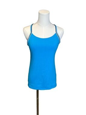 lululemon athletica Power Y Tank Blue with Checkered Trim Size 8